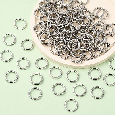 Tarnish Resistant 304 Stainless Steel Open Jump Rings STAS-N015-10-6x0.8mm-1