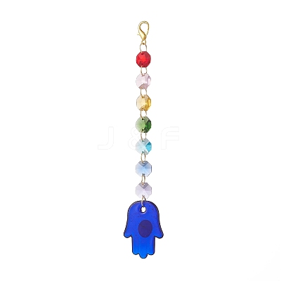 Handmade Evil Eye Lampwork Pendants Decorations HJEW-JM00871-1