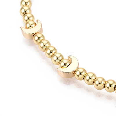 Adjustable Brass Beaded Slider Bracelets for Women BJEW-T022-21G-1