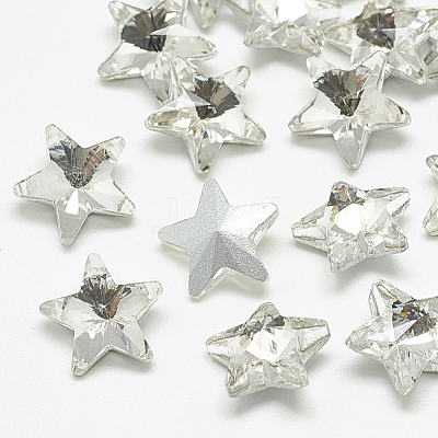 Pointed Back Glass Rhinestone Cabochons RGLA-T085-10mm-01-1