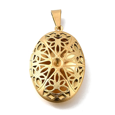 316 Stainless Steel Locket Pendants STAS-C123-01A-G-1