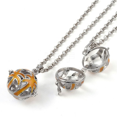 Brass Enamel Pendant Necklaces NJEW-G089-05P-1
