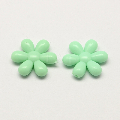Opaque Acrylic Flower Beads SACR-Q100-M052-1