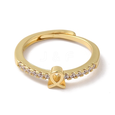 Rack Plating Brass Clear Cubic Zirconia Constellation Adjustable Rings for Women RJEW-S407-08G-07-1