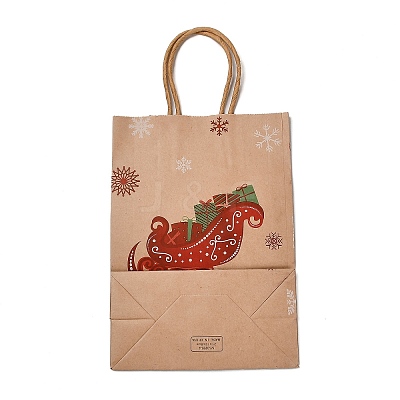 Christmas Theme Hot Stamping Rectangle Paper Bags CARB-F011-02D-1