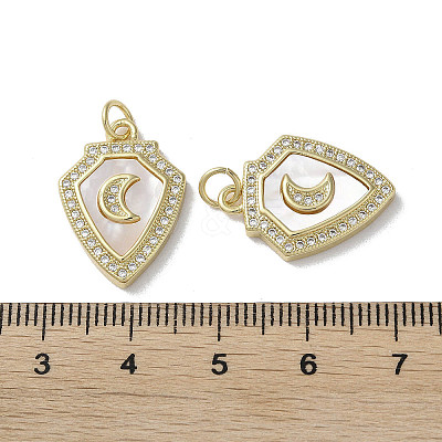 Brass Micro Pave Cubic Zirconia Pendants KK-G485-23C-G-1