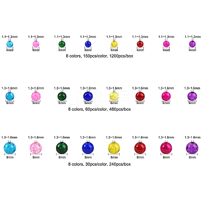 1920~2480Pcs 3 Style Spray Painted Crackle Glass Beads CCG-CJ0001-05-1