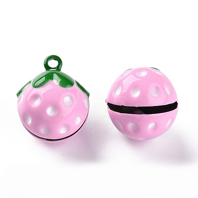 Baking Paint Brass Bell Pendants X-KKB-S002-012A-1