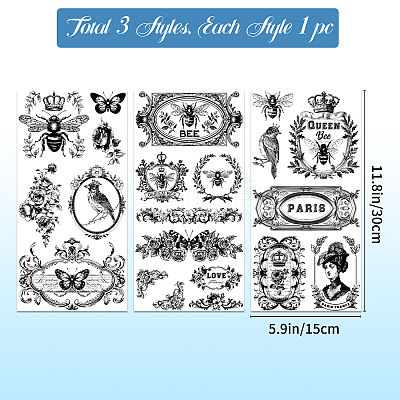 3 Sheets 3 Styles PVC Waterproof Decorative Stickers DIY-WH0404-207-1