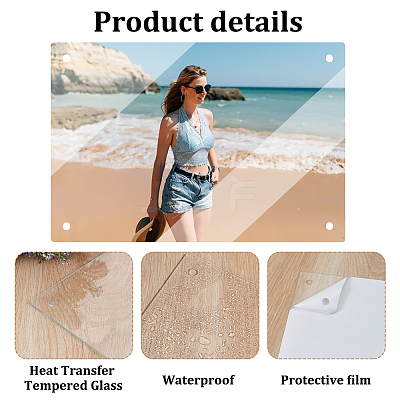 Heat Transfer Tempered Glass Cutting Board DIY-WH0349-389A-1