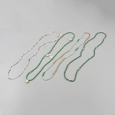 Plastic Waist Belts Seed Bead Chain AJEW-WH20059-39B-1