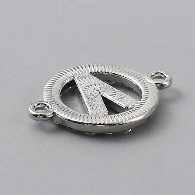 Zinc Alloy Crystal Rhinestone Connector Charms ALRI-WH0005-17V-P-1