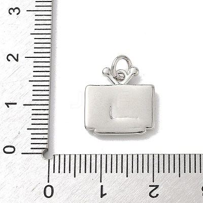 Brass Micro Pave Clear Cubic Zirconia Charms KK-A273-17P-1