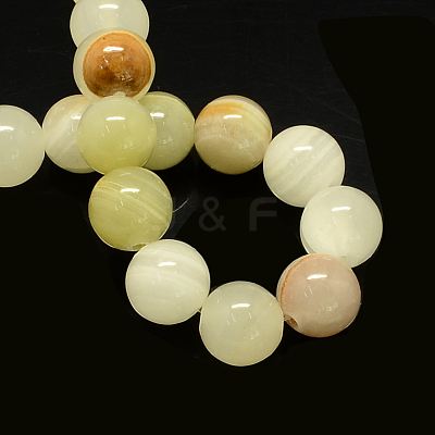 Natural Dyed Yellow Jade Gemstone Bead Strands X-G-R271-8mm-Y26-1