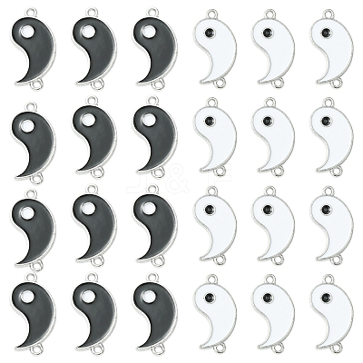 12Pcs 2 Colors Alloy Enamel Split Links Connectors ENAM-FS0001-84-1