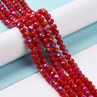Electroplate Opaque Solid Color Glass Beads Strands LS-EGLA-A034-P4mm-L04-1