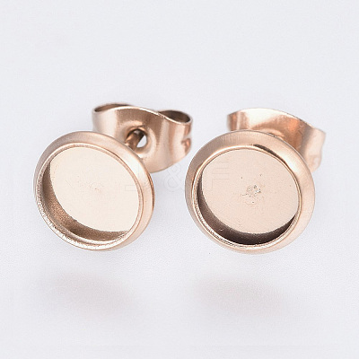 Ion Plating(IP) 304 Stainless Steel Stud Earrings Findings LS-STAS-E117-12RG-1