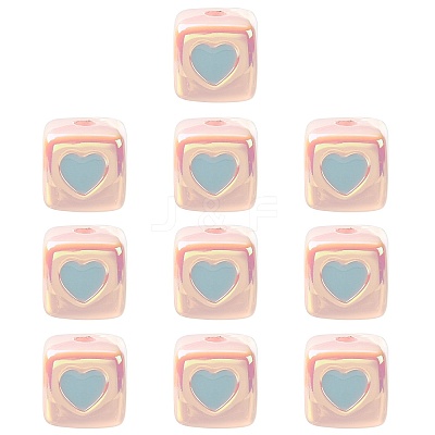 10Pcs Opaque Acrylic Enamel Beads ACRC-FS0001-02E-1