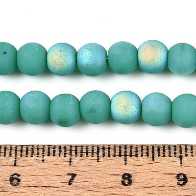 Frosted Opaque Glass Beads Strands GLAA-T032-P6mm-MBB12A-1