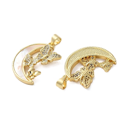 Brass Micro Pave Cubic Zirconia Pendants KK-U070-03C-G-1