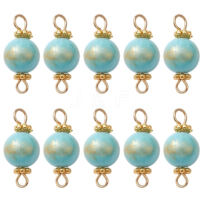 Natural Mashan Jade Connector Charms PALLOY-YW0001-57-1