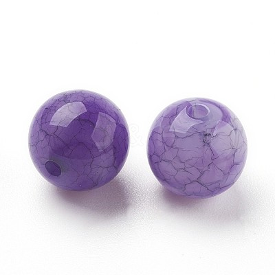 Crackle Acrylic Beads LS-MACR-E025-20B-8mm-1