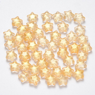 Spray Painted Glass Beads GLAA-R211-04-D03-1