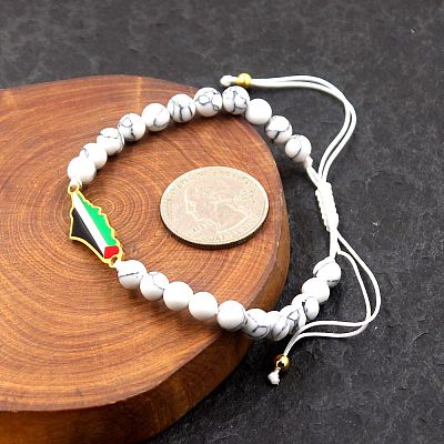 Palestine Map 304 Stainless Steel Enamel Link Bracelets FS-WGEA228-14-1