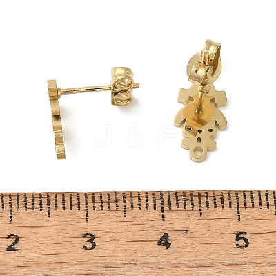 Ion Plating(IP) 304 Stainless Steel Stud Earring Findings STAS-I206-46G-1