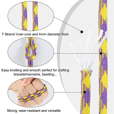 60M 12 Colors 7 Inner Cores Polyester & Spandex Cord Ropes RCP-SP0001-02A-1