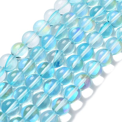 Synthetic Moonstone Beads Strands G-P528-J03-17-1