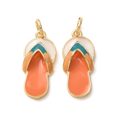 Brass Enamel Pendants X-KK-B026-25G-1