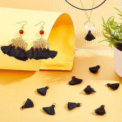100Pcs Polycotton(Polyester Cotton) Tassel Pendant Decorations FIND-SC0003-23-1