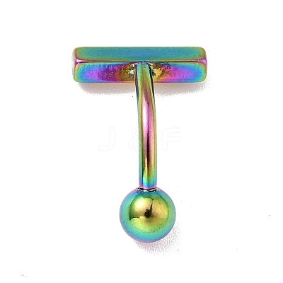 304 Stainless Steel T-Shaped Curved Barbell LS-AJEW-G041-04M-1