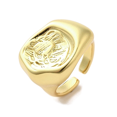 Rack Plating Brass Finger Ring RJEW-C072-07G-1
