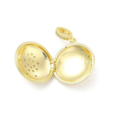 Brass Micro Pave Clear Cubic Zirconia Locket Pendants KK-H441-43A-LG-1