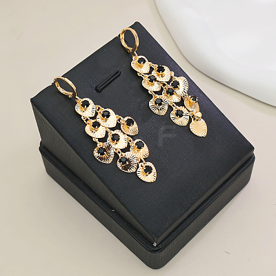 Brass Heart Tassel Hoop Earrings DC3411-1