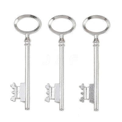 Tibetan Style Alloy Skeleton Key Large Pendants TIBEP-S105-P-RS-1