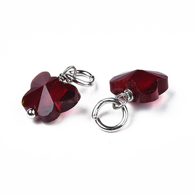 Faceted Transparent Glass Charms GLAA-T024-06H-1