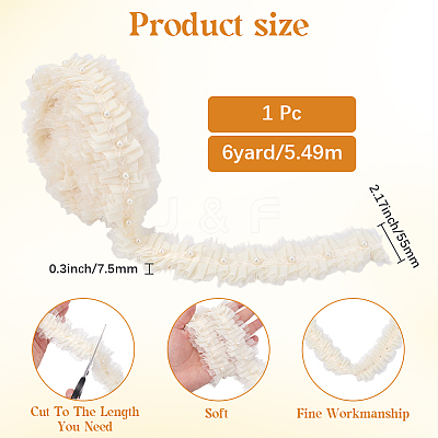 Polyester Lace Trim Ribbon OCOR-CY0001-74B-1