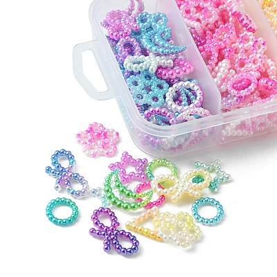 30G 5 Colors Spray Paint ABS Plastic Cabochons KY-YW0001-39-1