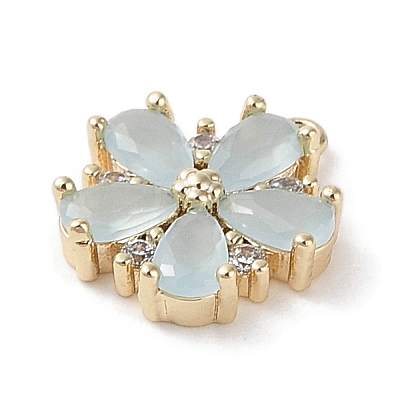 Brass Micro Pave Cubic Zirconia Charms KK-G491-26G-04-1