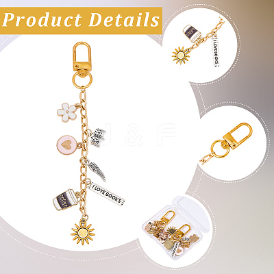 2Pcs 2 Styles Alloy Enamel Pendant Decorations HJEW-BM0001-46A-1