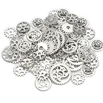 20Pcs Tibetan Style Alloy Gear Pendants TIBEP-FS0001-03AS-1