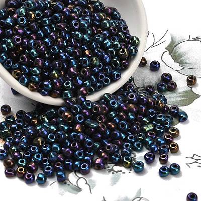 6/0 Electroplated Iris Round Glass Seed Beads X-SEED-A009-4mm-604-1
