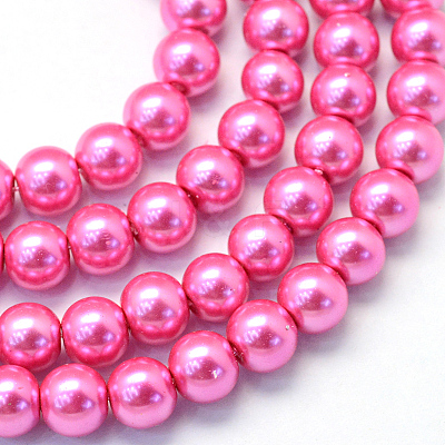 Baking Paint Glass Pearl Bead Strands X-HY-Q003-3mm-54-1