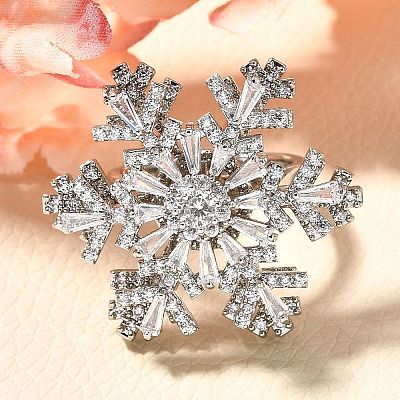 Snowflake Rotatable Brooches for Women JEWB-B023-01P-1