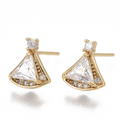 Brass Stud Earring Findings KK-T038-472G-1