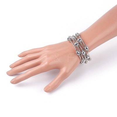 Electroplate Glass Wrap Bracelets BJEW-JB04018-1