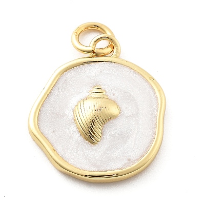 Ocean Theme Brass Enamel Pendants X-KK-Q029-01F-G-1
